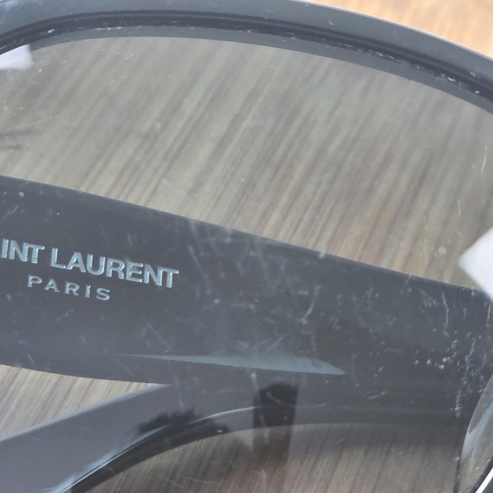 Saint Laurent SL M48/F Sunglasses Womens 57-15 Black Gray Cat Eye Gradient Italy - Picture 13 of 16